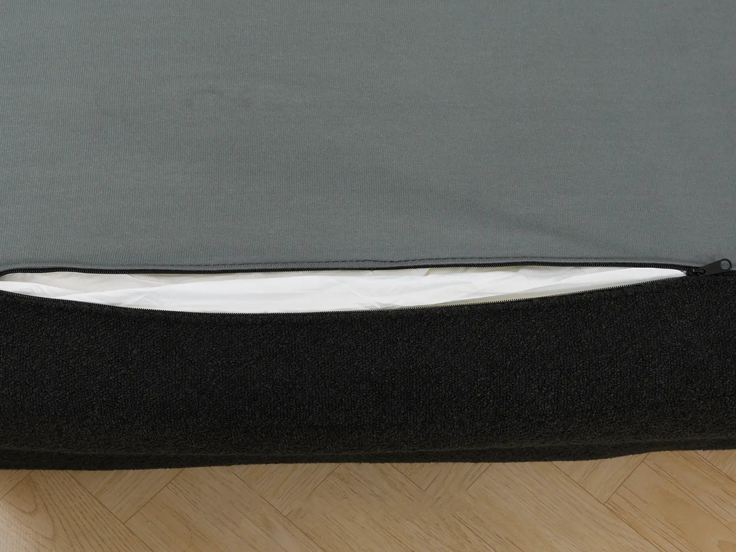 Deluxe Cloud 1-Seater Black Single Sofa | 1-Piece, Bouclé Sherpa-Like Fabric, Living Room Accent, Washable Cushion Covers