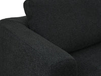 Deluxe Cloud 1-Seater Black Single Sofa | 1-Piece, Bouclé Sherpa-Like Fabric, Living Room Accent, Washable Cushion Covers