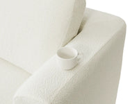 Deluxe Cloud 4-Seater White Large Space Sofa Set | 7-Piece (Includes 3 Ottomans), Bouclé Sherpa-Like Fabric, Easy To Clean