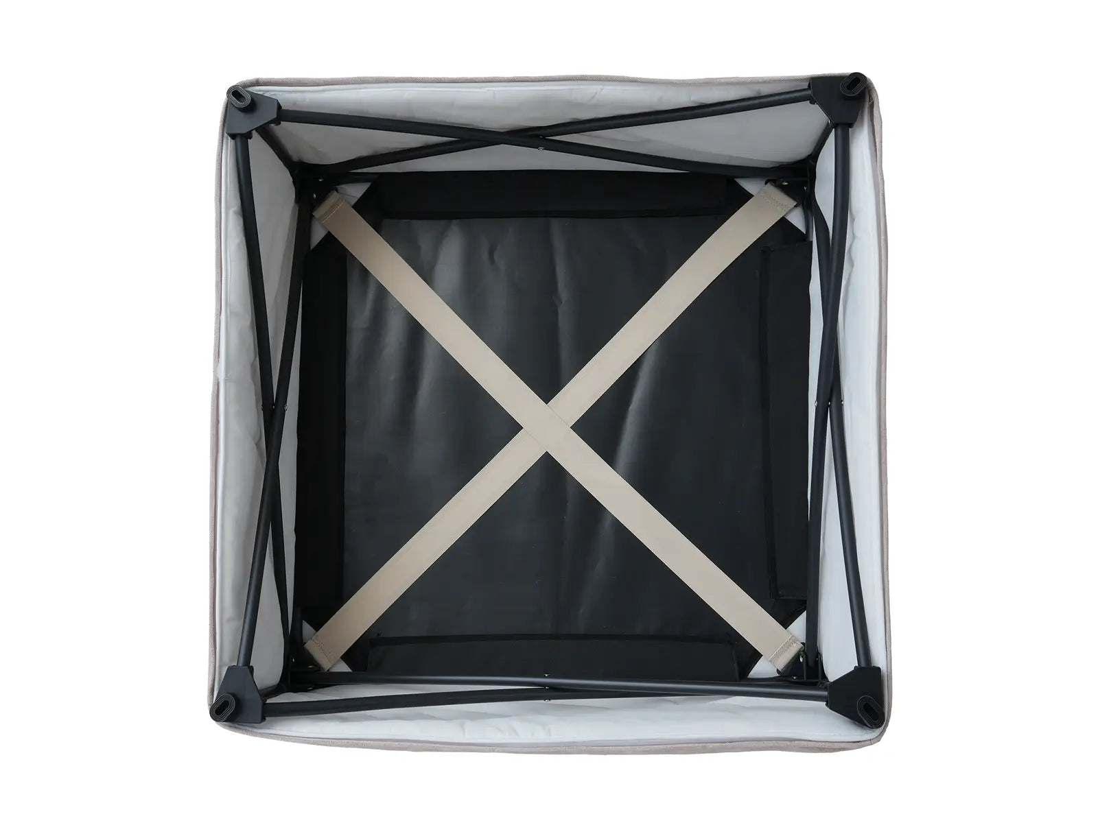 Deluxe Cloud Khaki Ottoman | 1-Piece (Includes 1 Ottoman), Linen Look Poly Fabric, Washable Cushion Covers