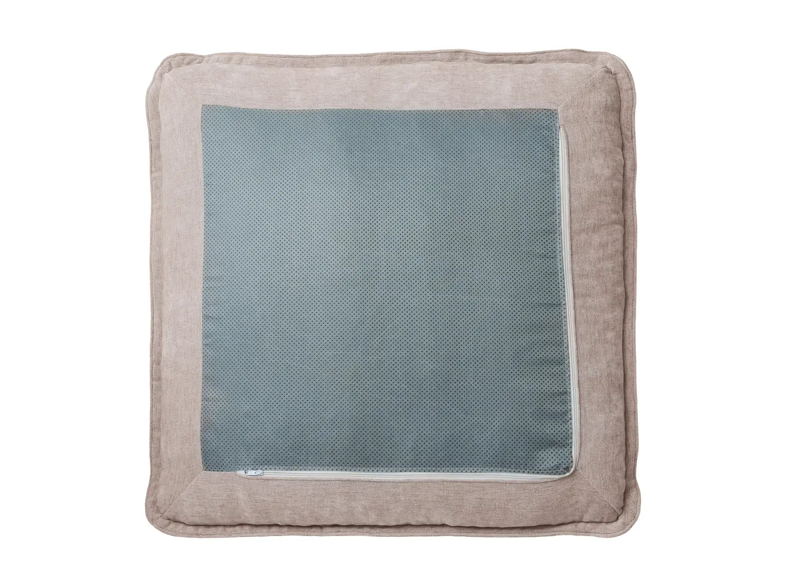Deluxe Cloud Khaki Ottoman | 1-Piece (Includes 1 Ottoman), Linen Look Poly Fabric, Washable Cushion Covers