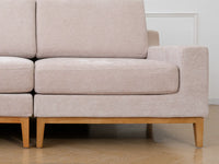 Deluxe Cloud 4-Seater Khaki Sofa Set | 7-Piece (Includes 3 Ottomans), Linen Look Poly Fabric, Washable Cushion Covers