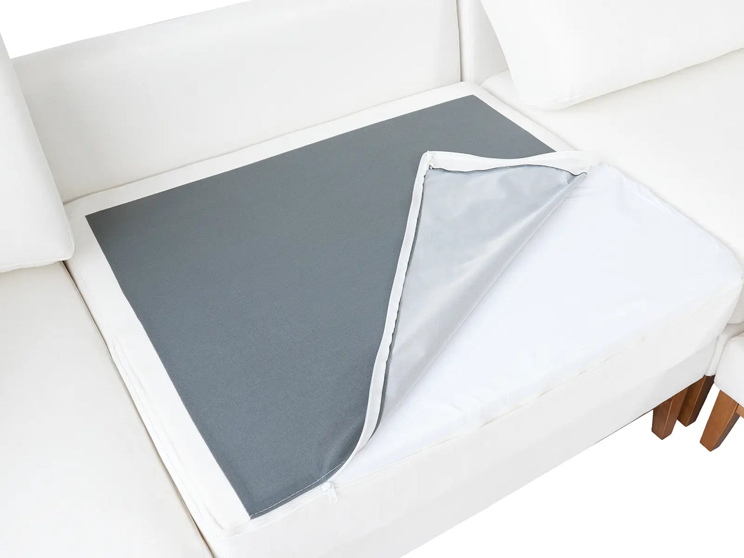 Deluxe Cloud White Ottoman | 1-Piece (Includes 1 Ottoman), Linen Look Poly Fabric, Easy To Clean