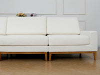 Deluxe Cloud White Ottoman | 1-Piece (Includes 1 Ottoman), Linen Look Poly Fabric, Easy To Clean
