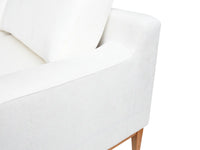 Deluxe Cloud White Ottoman | 1-Piece (Includes 1 Ottoman), Linen Look Poly Fabric, Easy To Clean