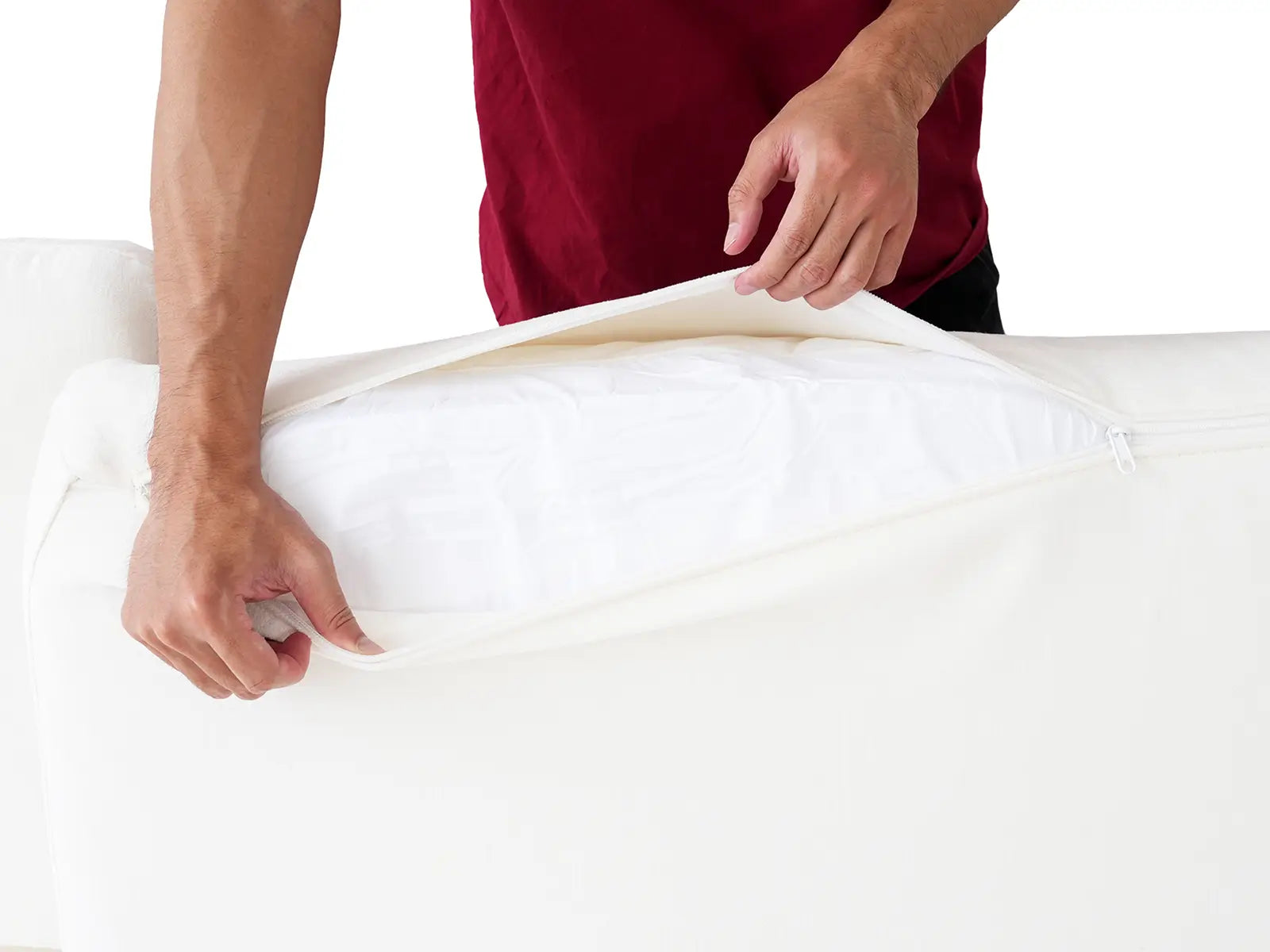 Deluxe Cloud White Ottoman | 1-Piece (Includes 1 Ottoman), Linen Look Poly Fabric, Easy To Clean