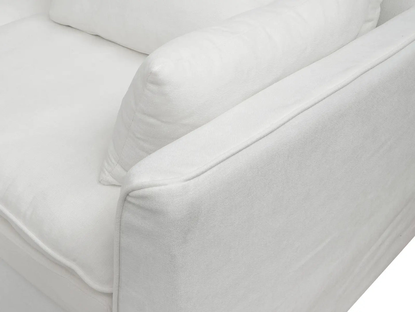 Deluxe Cloud White Ottoman | 1-Piece (Includes 1 Ottoman), Linen Look Poly Fabric, Easy To Clean