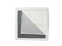 Deluxe Cloud White Ottoman | 1-Piece (Includes 1 Ottoman), Linen Look Poly Fabric, Easy To Clean