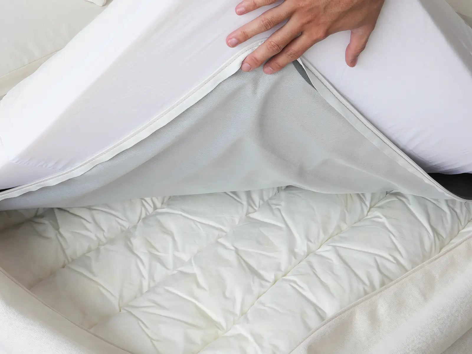 Deluxe Cloud White Ottoman | 1-Piece (Includes 1 Ottoman), Linen Look Poly Fabric, Easy To Clean