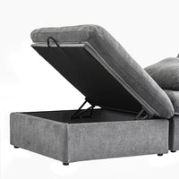 Deluxe Premium Cloud Sectional Sofas | Cotton and Linen Light Grey U-shaped Sectionals 160" Removable & Washable Covers 4-seaters