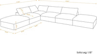 Deluxe Premium Cloud Sectional Sofas | White Cotton and Linen Couch Sectionals 4-seaters