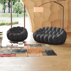 Essential Armless Floor Sofas | 2-Piece 3D Knitted Fabric Grey L-Shaped Sectionals 3-Seater