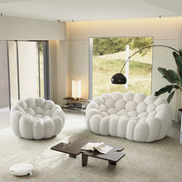 Sofás Essential Arc Boneless | Seccionales de 2 piezas en forma de L, 3 plazas, de tejido de punto 3D, color gris claro