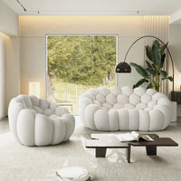 Sofás Essential Arc Boneless | Seccionales de 2 piezas en forma de L, 3 plazas, de tejido de punto 3D, color gris claro