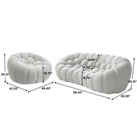 Sofás Essential Arc Boneless | Seccionales en forma de L de 2 piezas, 4 plazas, de tejido de punto 3D, color gris claro