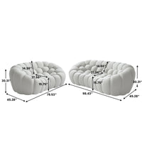 Sofás Essential Arc Boneless | Seccionales de 2 piezas en forma de L de 5 plazas en tejido de punto 3D en gris claro