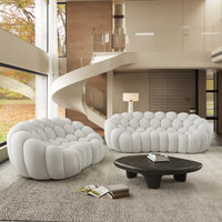 Sofás Essential Arc Boneless | Seccionales de 2 piezas en forma de L de 5 plazas en tejido de punto 3D en gris claro