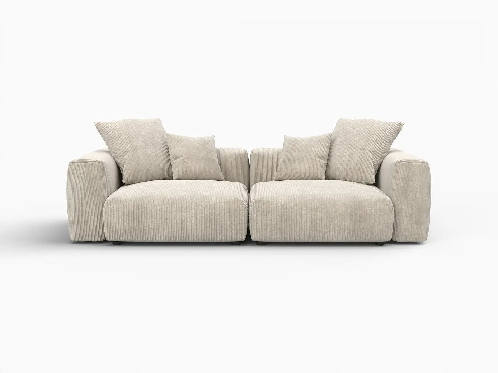 Matrix Modern Modular Sofas Covers | Corduroy Beige Sofa Cover for 2-Seater