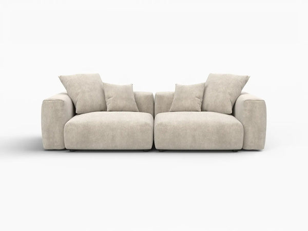 Matrix Modern Modular Sofas Covers | Corduroy Beige Sofa Cover for 2-Seater