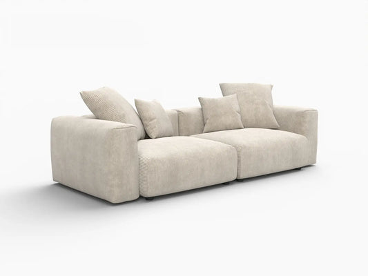 Fundas para sofás modulares modernos Matrix | Funda de pana beige para sofá de 2 plazas