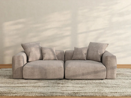 Sofás modulares modernos Matrix | Loveseats de 2 piezas de pana marrón