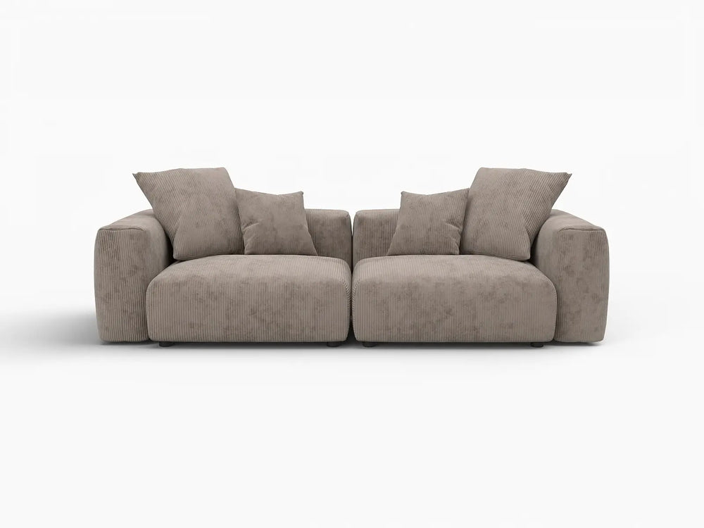 Sofás modulares modernos Matrix | Loveseats de 2 piezas de pana marrón