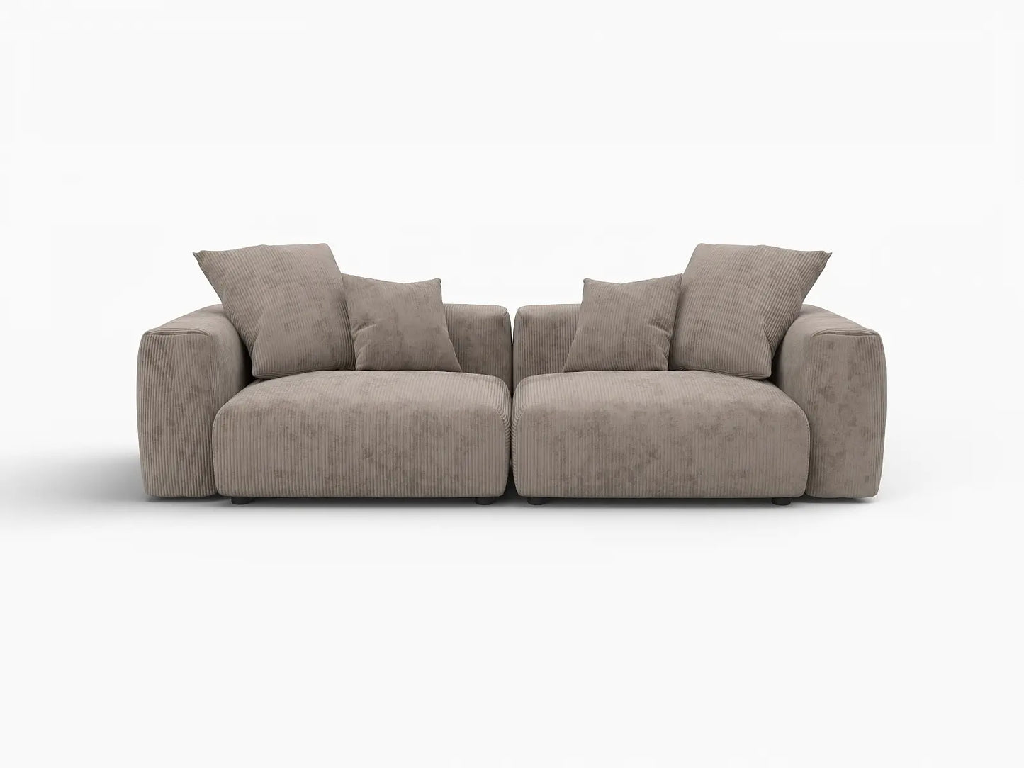 Sofás modulares modernos Matrix | Loveseats de 2 piezas de pana marrón