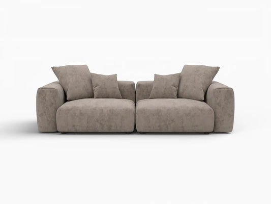 Fundas para sofás modulares modernos Matrix | Funda moderna de pana marrón para sofá de 2 plazas