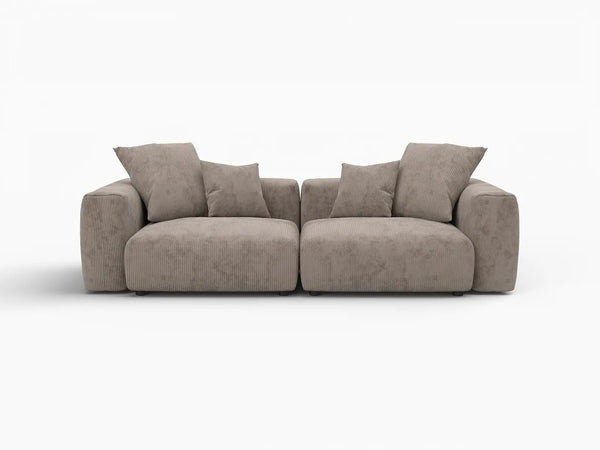 Matrix Modern Modular Sofas Covers | Modern Brown Corduroy Sofa Cover for 2-Seater