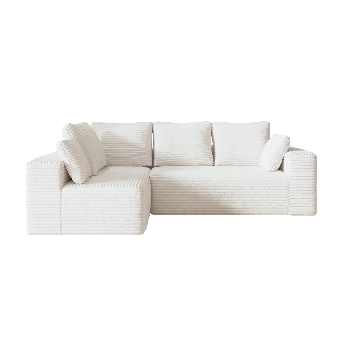 Matrix 4-Seater beige Modular L-Shaped Sectionals | 2-Piece, Corduroy Fabric, Small Space