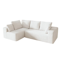 Sofás seccionales Matrix Nook | Sofás seccionales de 2 piezas en forma de L de pana beige de 2 plazas