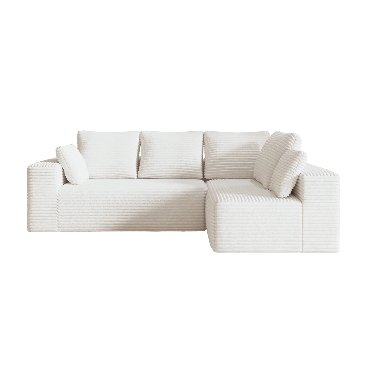 Matrix 4-Seater beige Modular L-Shaped Sectionals | 2-Piece, Corduroy Fabric, Apartment Friendly