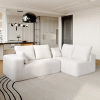 Sofás seccionales Matrix Nook | Sofás seccionales de 2 piezas en forma de L de pana beige de 2 plazas