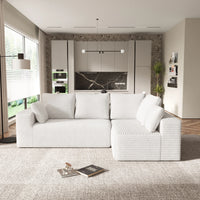 Sofás seccionales Matrix Nook | Sofás seccionales de 2 piezas en forma de L de pana beige de 2 plazas