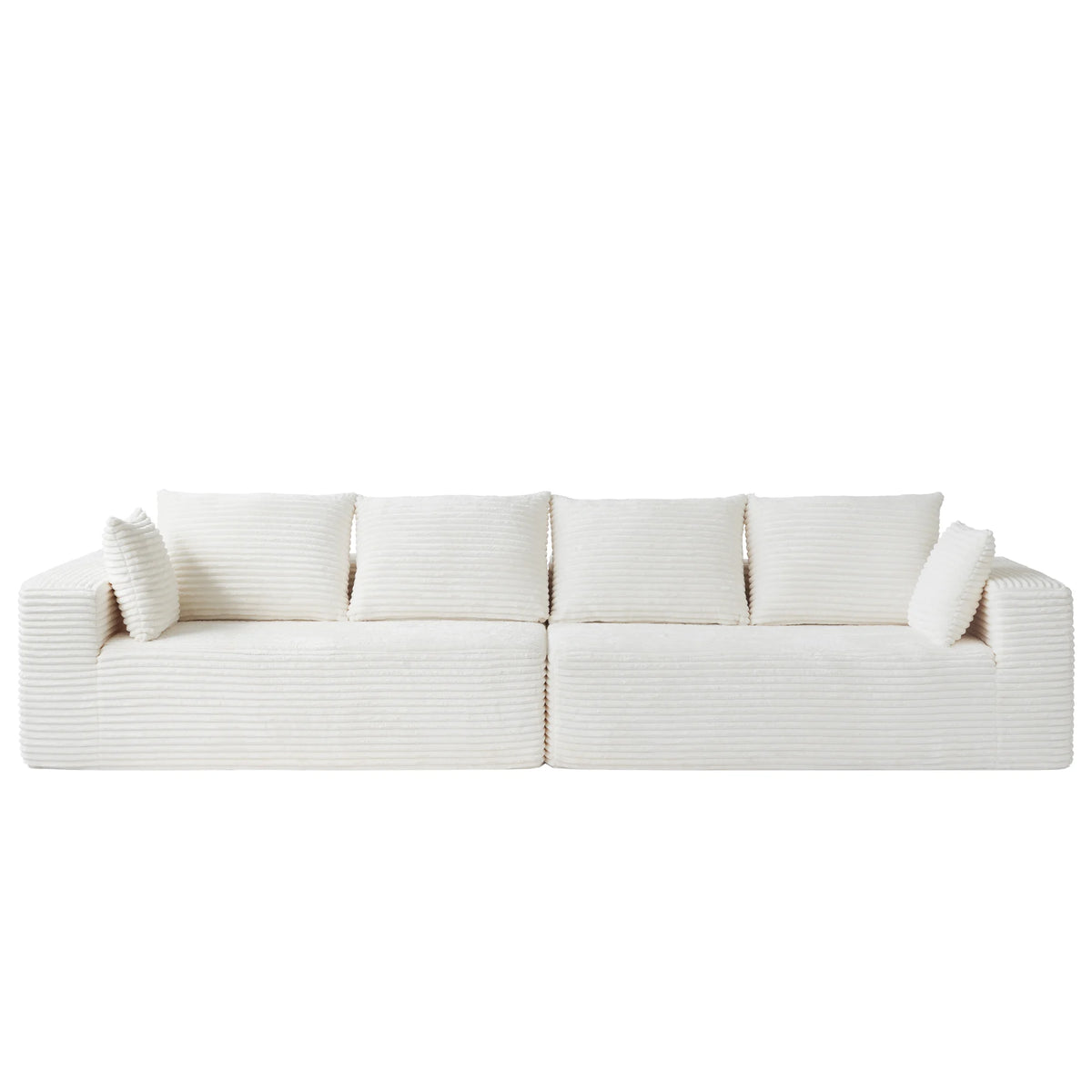 Matrix 4-Seater beige Modular Loveseats | 2-Piece, Corduroy Fabric, Compact Design