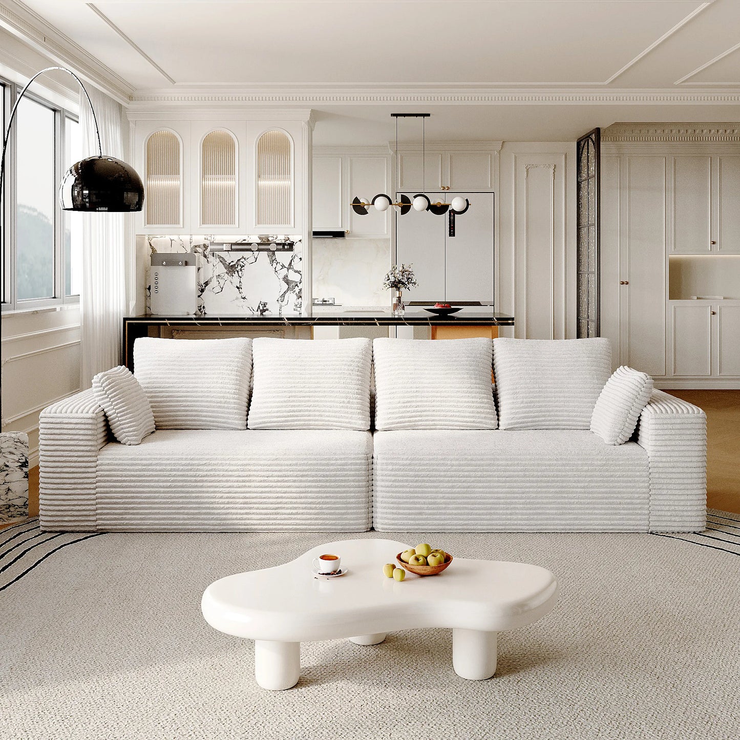 Sofás seccionales Matrix Nook | Loveseats de 2 piezas en pana beige