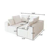 Sofás seccionales Matrix Nook | Loveseats de 2 piezas en pana beige