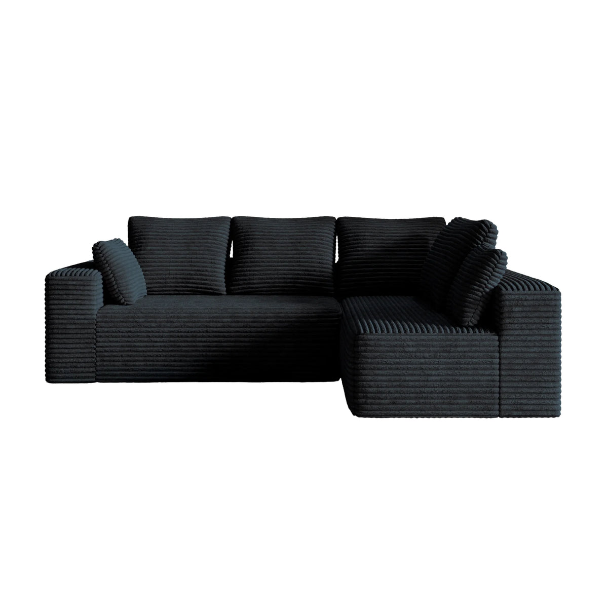 Matrix 4-Seater black Modular L-Shaped Sectionals | 2-Piece, Corduroy Fabric, Small Space