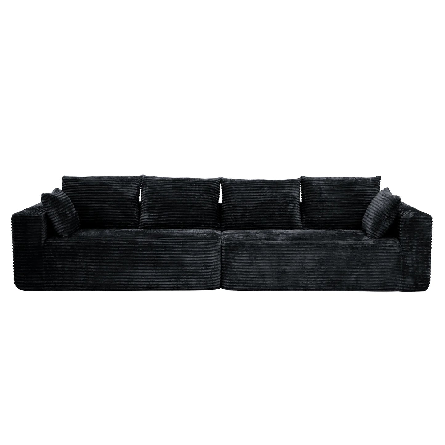 Sofás seccionales Matrix Nook | Loveseats de 2 piezas de pana negra de 2 plazas