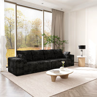 Sofás seccionales Matrix Nook | Loveseats de 2 piezas de pana negra de 2 plazas