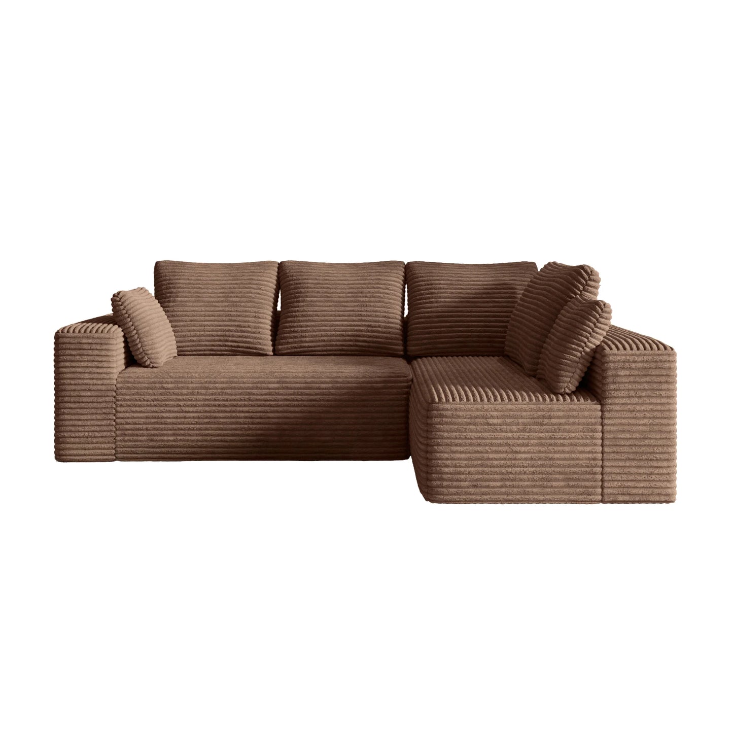 Sofás seccionales Matrix Nook | Sofás seccionales en forma de L de 2 piezas en pana marrón de 2 plazas