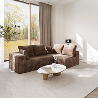 Sofás seccionales Matrix Nook | Sofás seccionales en forma de L de 2 piezas en pana marrón de 2 plazas