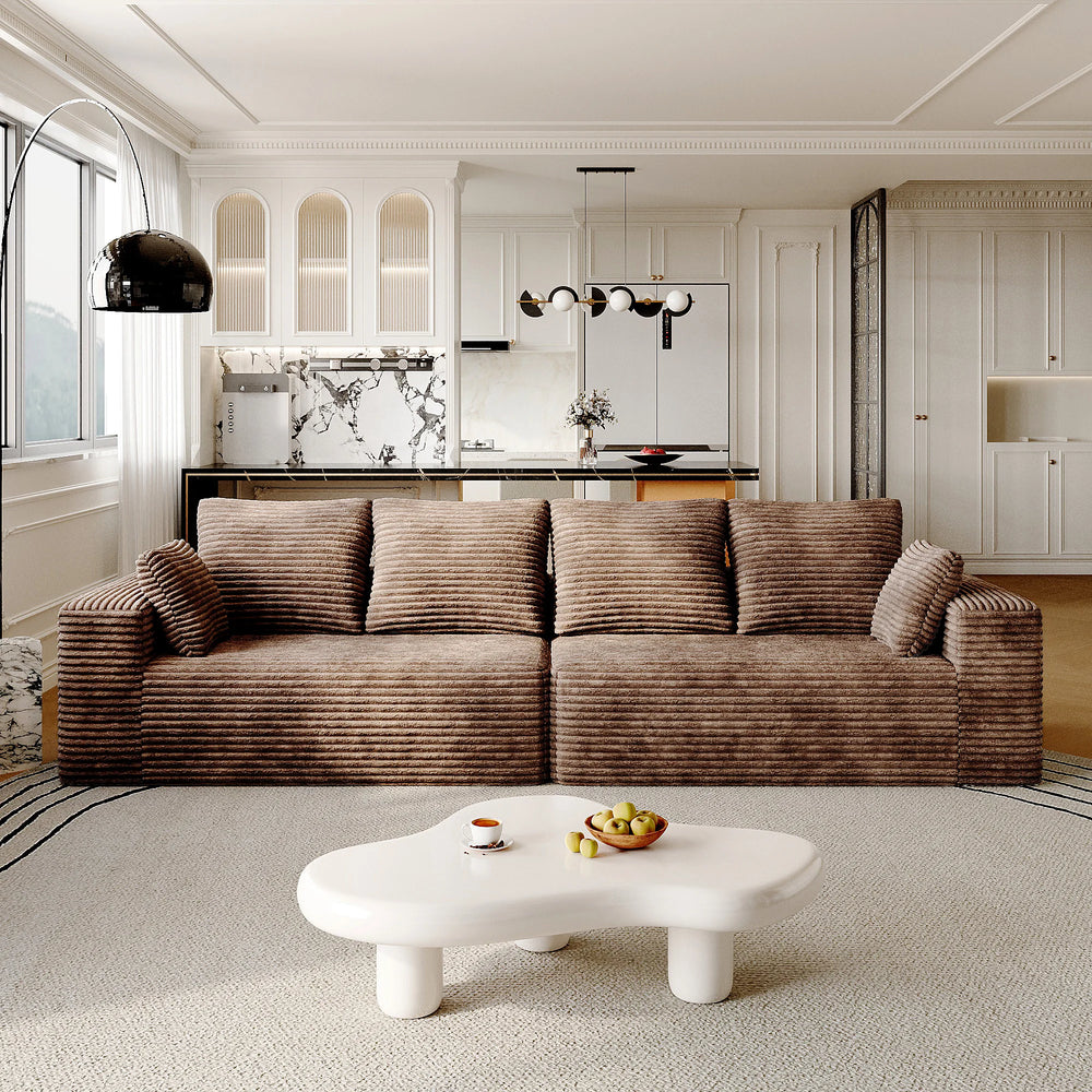 Sofás seccionales Matrix Nook | Loveseats de 2 piezas en pana marrón