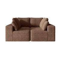 Sofás seccionales Matrix Nook | Loveseats de 2 piezas en pana marrón