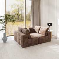 Sofás seccionales Matrix Nook | Loveseats de 2 piezas en pana marrón