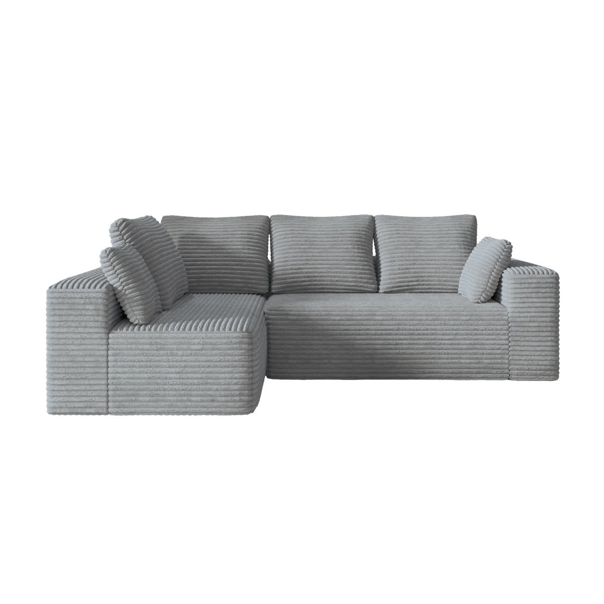 Matrix Nook Sectional Sofas | 2-Piece Corduroy Light Grey L-Shaped Sectionals 2-Seater