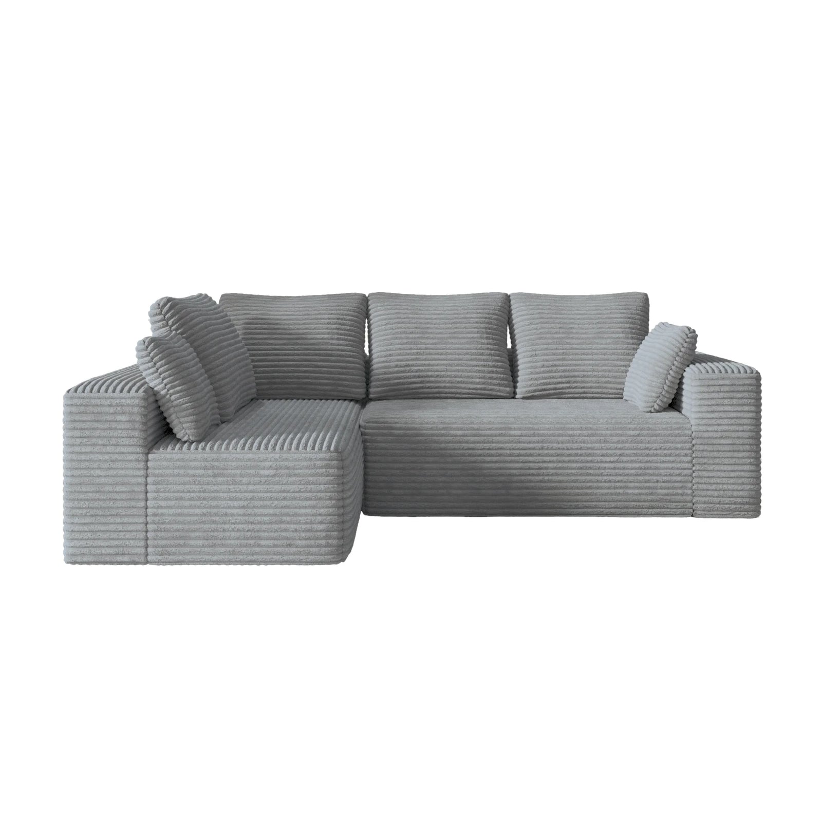 Matrix 4-Seater light-grey Modular L-Shaped Sectionals | 2-Piece, Corduroy Fabric, Apartment Friendly