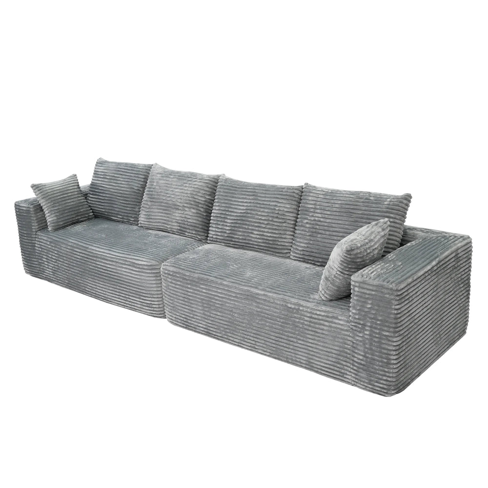 Sofás seccionales Matrix Nook | Loveseats de 2 piezas de pana gris claro de 2 plazas