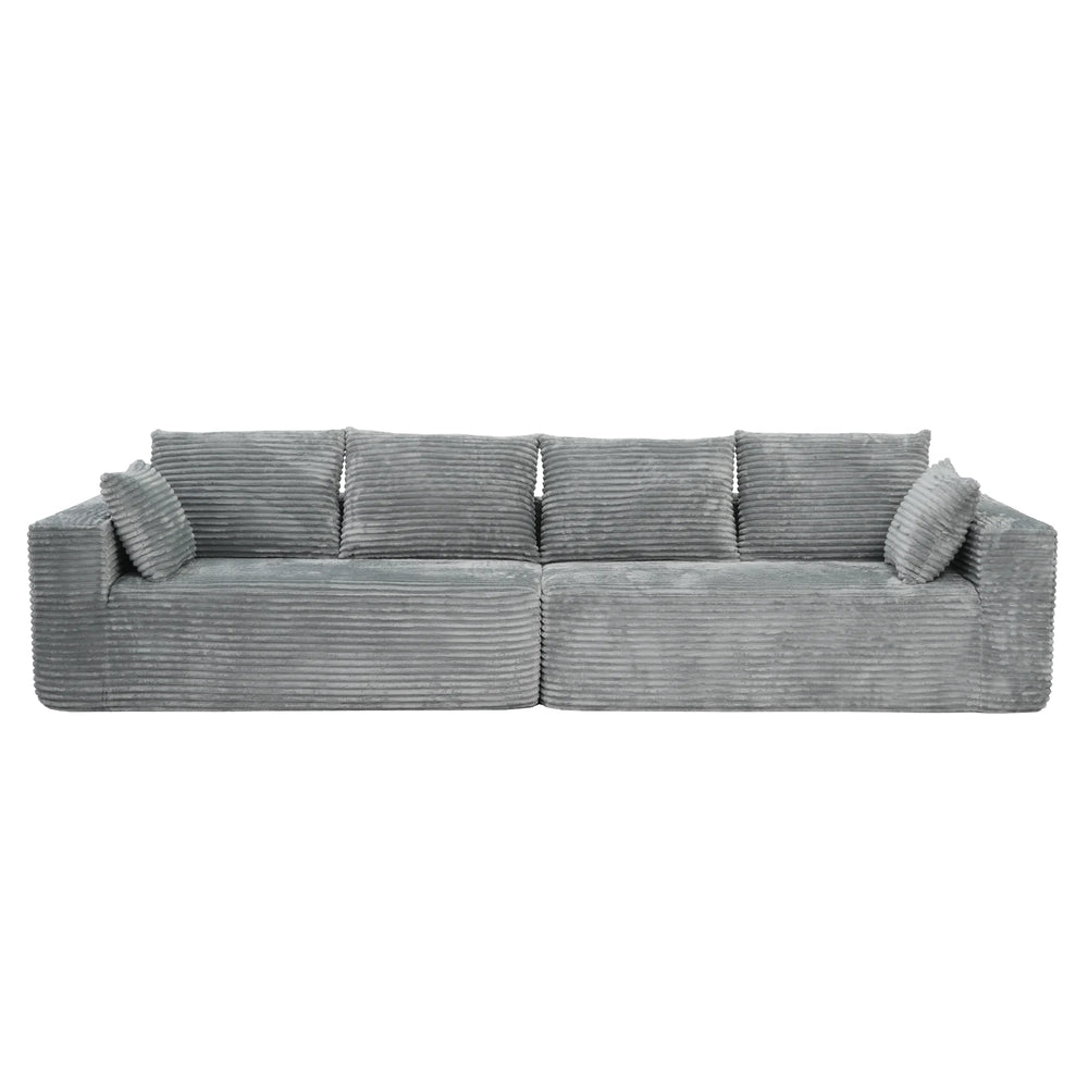 Sofás seccionales Matrix Nook | Loveseats de 2 piezas de pana gris claro de 2 plazas