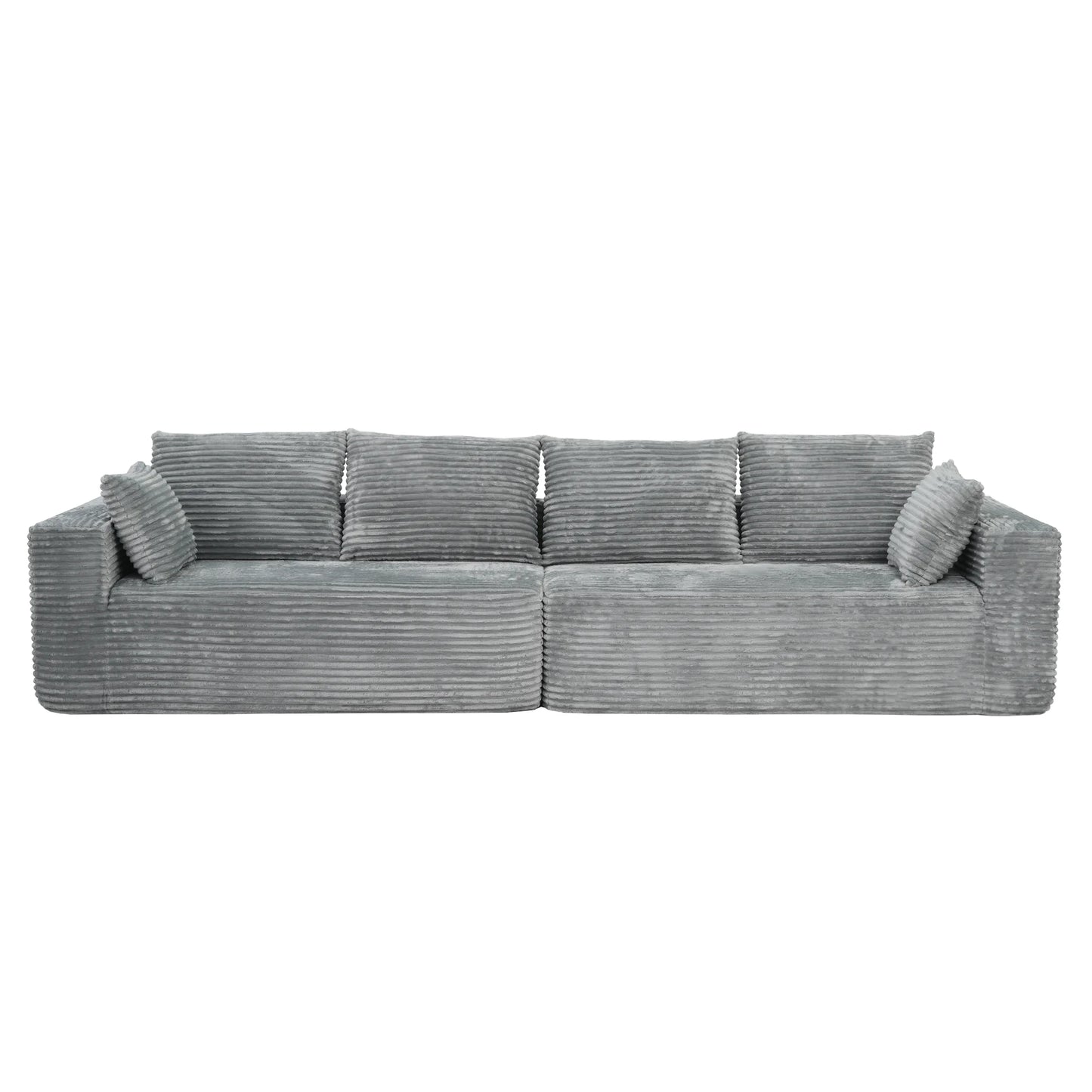 Sofás seccionales Matrix Nook | Loveseats de 2 piezas de pana gris claro de 2 plazas